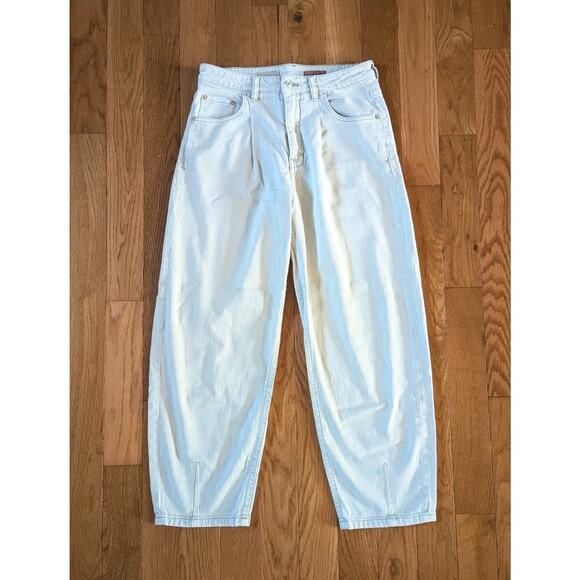 Anthropologie Pilcro High Rise Barrel Leg Cropped Jeans Boho Women's Size 27 - Picture 1 of 4